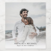 Einfache moderne Personalisierte Elegante Foto Hoc Weinetikett (Einzelnes Label)