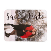 Einfache moderne Personalisierte Foto Verlobung Pa Magnet (Horizontal)