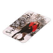 Einfache moderne Personalisierte Foto Verlobung Pa Magnet (Linke Seite)