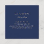Einfache moderne Personalisierte Marine Quadratische Visitenkarte (Rückseite)