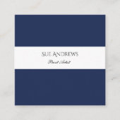 Einfache moderne Personalisierte Marine Quadratische Visitenkarte (Vorderseite)