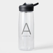 Einfache moderne Personalisierte Mit Monogramm Trinkflasche (Links)
