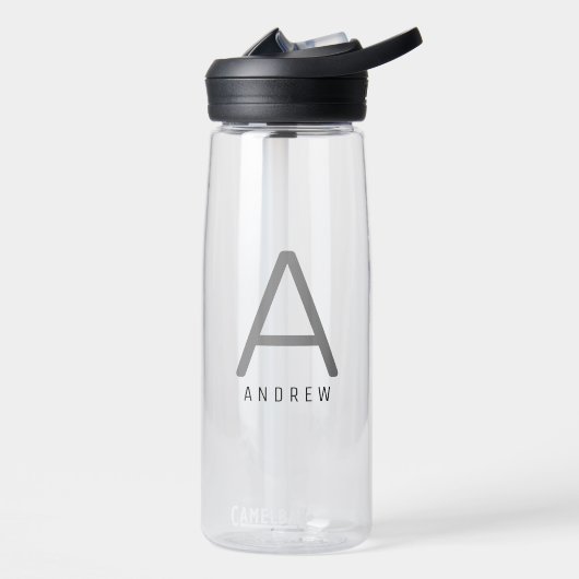 Einfache moderne Personalisierte Mit Monogramm Trinkflasche (Links)