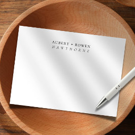 Einfache moderne Personalisierte Namen Couple Wedd Mitteilungskarte