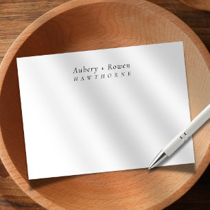 Einfache moderne Personalisierte Namen Couple Wedd Mitteilungskarte