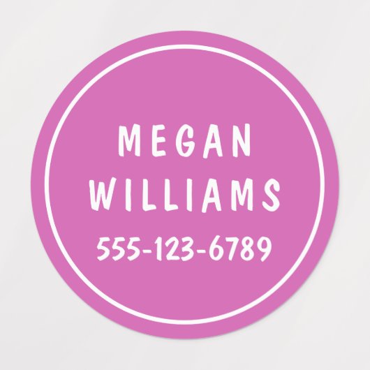 Einfache, moderne Personalisierte Namensverkleidun Etiketten (Design 2)