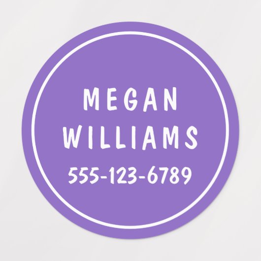 Einfache, moderne Personalisierte Namensverkleidun Etiketten (Design 1)