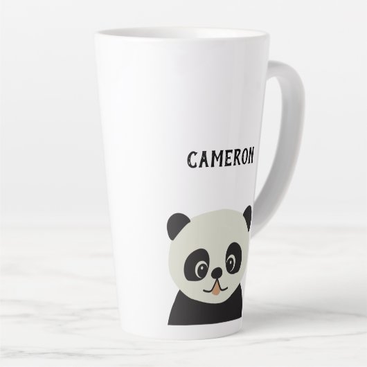Einfache moderne Personalisierte Niedliche Panda C Milchtasse (Rechte Ecke)