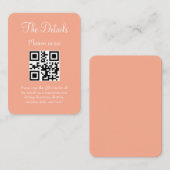 Einfache, moderne Pfirsichbriefe mit QR-Code Begleitkarte (Vorne/Hinten)