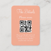 Einfache, moderne Pfirsichbriefe mit QR-Code Begleitkarte (Vorderseite)