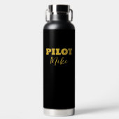 Einfache moderne PILOT-Typografie, Gold Black, kun Trinkflasche (Vorderseite)