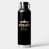 Einfache moderne PILOT-Typografie, Gold Black, kun Trinkflasche (Vorderseite)