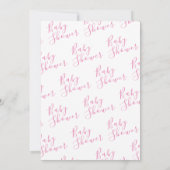 Einfache moderne Pink-Babydusche Einladung (Rückseite)