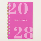Einfache moderne Pink Girly Bold Typografie Planer (Vorderseite)