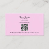Einfache, moderne Pink Loyalty QR Code Business Ca Visitenkarte (Rückseite)