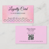 Einfache, moderne Pink Loyalty QR Code Business Ca Visitenkarte (Vorne/Hinten)