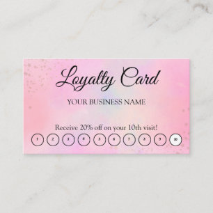 Einfache, moderne Pink Loyalty QR Code Business Ca Visitenkarte