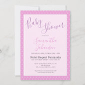 Einfache moderne Pink Star Pattern Kinderdusche Einladung (Vorderseite)