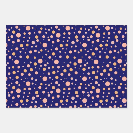 Einfache, moderne Pink- und Pfirsichpolka-Stelle Geschenkpapier Set (Vorderseite 3)