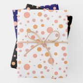 Einfache, moderne Pink- und Pfirsichpolka-Stelle Geschenkpapier Set (Beispiel)