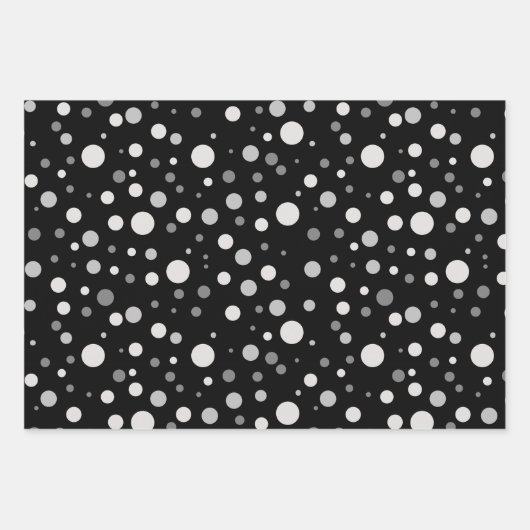 Einfache moderne Platinsilber Graue Polka Dot Geschenkpapier Set (Vorderseite 2)
