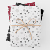 Einfache moderne Platinsilber Graue Polka Dot Geschenkpapier Set (Beispiel)