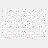 Einfache moderne Platinsilber Graue Polka Dot Geschenkpapier Set (Vorderseite)