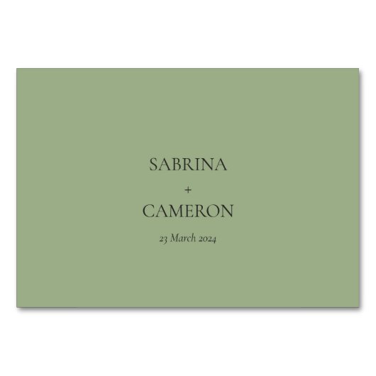 Einfache moderne Platzkarte Tischnummer (Rückseite)