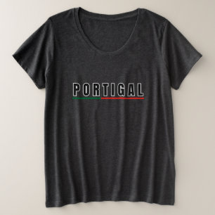 Einfache Moderne Portugal Art Letter Flag Souvenir Große Größe T-Shirt