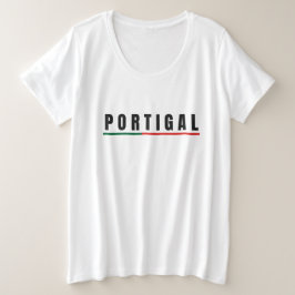 Einfache Moderne Portugal Art Letter Flag Souvenir Große Größe T-Shirt