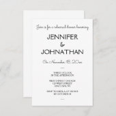 Einfache moderne Probenabendesseneinladungen Einladung (Vorne/Hinten)