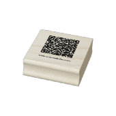 Einfache moderne QR-Briefmarke und Website Holzkun Gummistempel (Stempel)