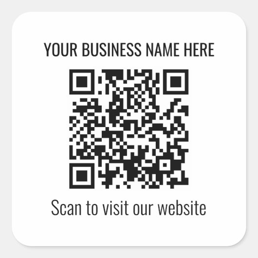 Einfache moderne QR-Code-Aufkleber Quadratischer Aufkleber (Vorderseite)