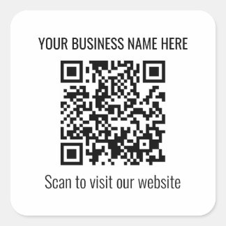 Einfache moderne QR-Code-Aufkleber Quadratischer Aufkleber
