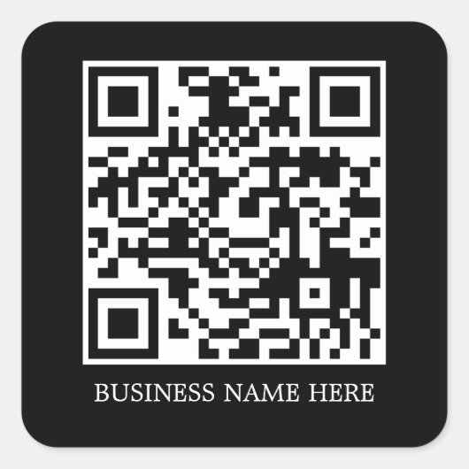 Einfache, moderne QR-Code-Bezeichnung Quadratischer Aufkleber (Vorderseite)