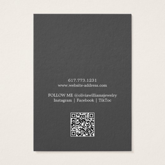 Einfache, moderne QR-Code-Erinnerungs-Display-Kart (Rückseite)