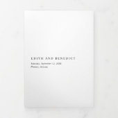 Einfache moderne QR Code Foto Elegante Hochzeit Dreifach Gefaltete Einladung (Cover)