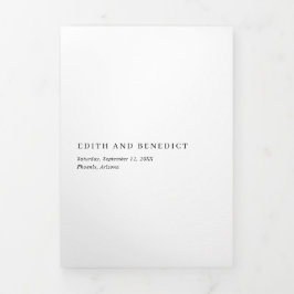 Einfache moderne QR Code Foto Elegante Hochzeit Dreifach Gefaltete Einladung