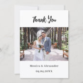 Einfache moderne QR-Code Hochzeit Foto danke Karte (Vorderseite)