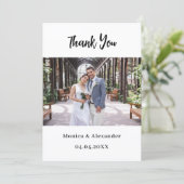 Einfache moderne QR-Code Hochzeit Foto danke Karte (Stehend Vorderseite)