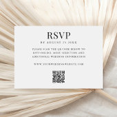 Einfache moderne QR-Code-Hochzeit RSVP Karte