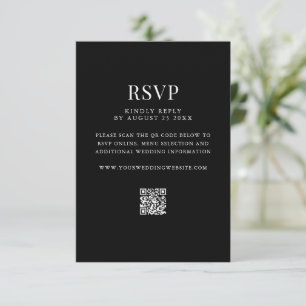 Einfache moderne QR-Code-Hochzeit RSVP Karte