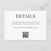 Einfache moderne QR-Code-Hochzeitsdetails Begleitkarte (Vorderseite)