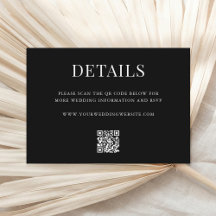 Einfache moderne QR-Code-Hochzeitsdetails