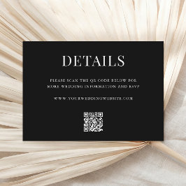 Einfache moderne QR-Code-Hochzeitsdetails Begleitkarte