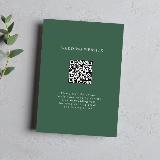 Einfache, moderne QR Code Hochzeitsdetails Begleitkarte