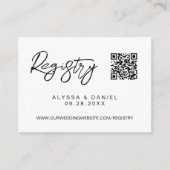 Einfache, moderne QR-Code Hochzeitsregistrierung Begleitkarte (Vorderseite)