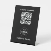 Einfache moderne QR-Code-Menü Geschäftsname und Lo Sockelschild (Vorderseite)