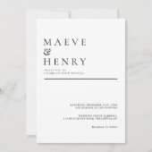 Einfache moderne QR-Code-Minimalist-Hochzeit Einladung (Vorderseite)
