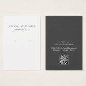 Einfache moderne QR-Code-Ohrhänger-Anzeige-Karte (Vorne & Hinten)
